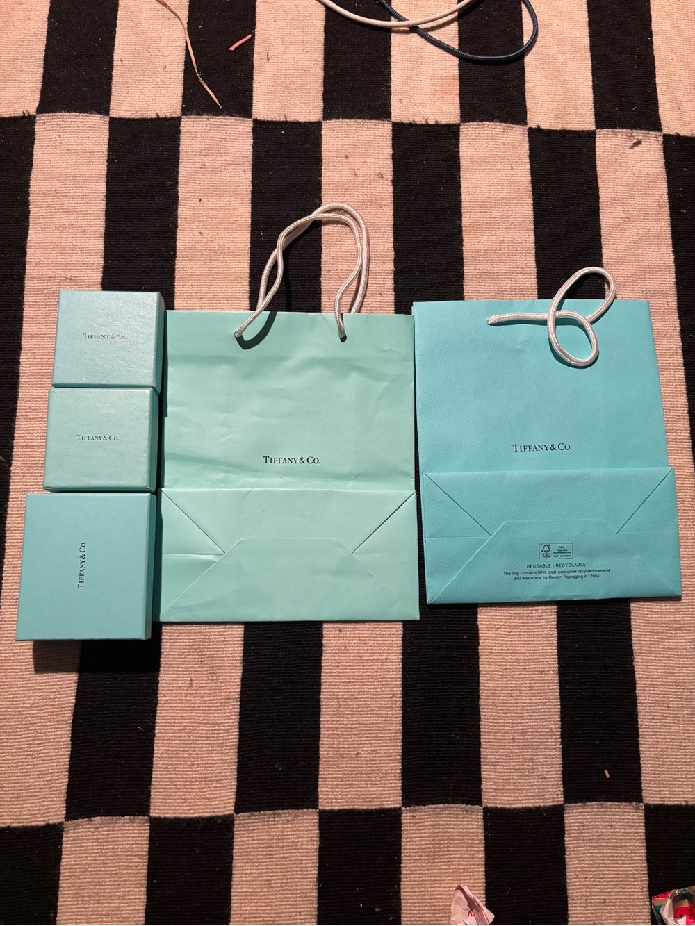 Tiffany & Co. Small Gift Bags and Boxes in Tiffany Blue